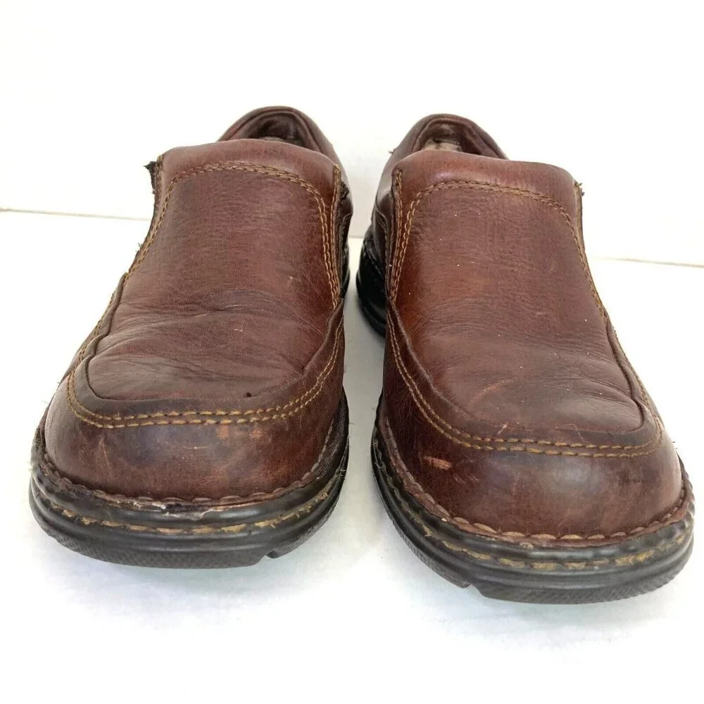 Born Blast II Slip On Leather‎ Loafers Mens Size 10 M Mahogany Brown M6663 Shoes